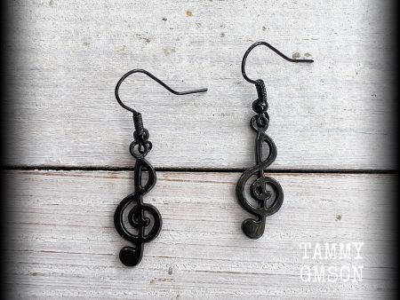 Treble clef earrings Online now