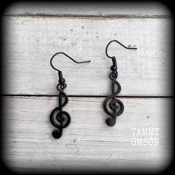 Treble clef earrings Online now