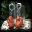 Cicada gauged earrings-Carved wood earrings For Cheap