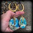 Turquoise ocean jasper ear weights-Gauged earrings Supply