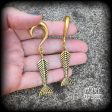 Skeletal mermaid tail gauged earrings Discount