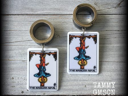 The Hanged Man-Tarot card tunnel earrings Fashion