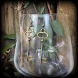 Antique bronze key earrings Hot on Sale