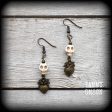 Sacred heart and skull earrings-Erzulie earrings For Discount