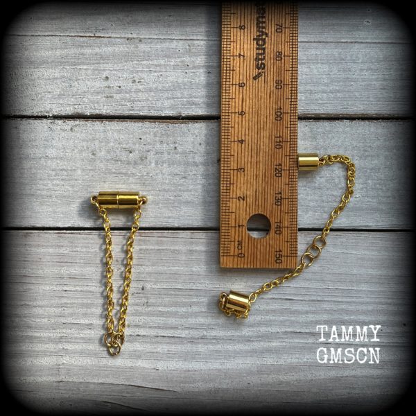 DIY Magnetic clasp and chain for tunnel dangles-8mm 0 gauge Sale