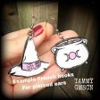 Witches hat and cauldron earrings-Pastel goth earrings Online Sale