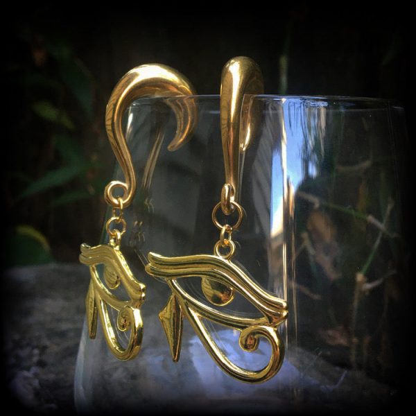 Eye of Ra gauged earrings-Egyptian jewelry Discount