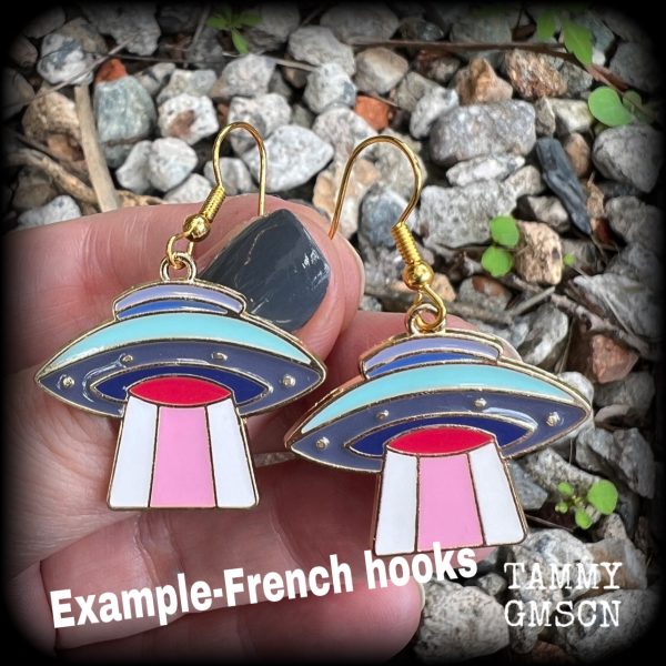 UFO earrings-Flying saucer earrings Sale