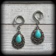 Turquoise gauged earrings-Ear weights Online