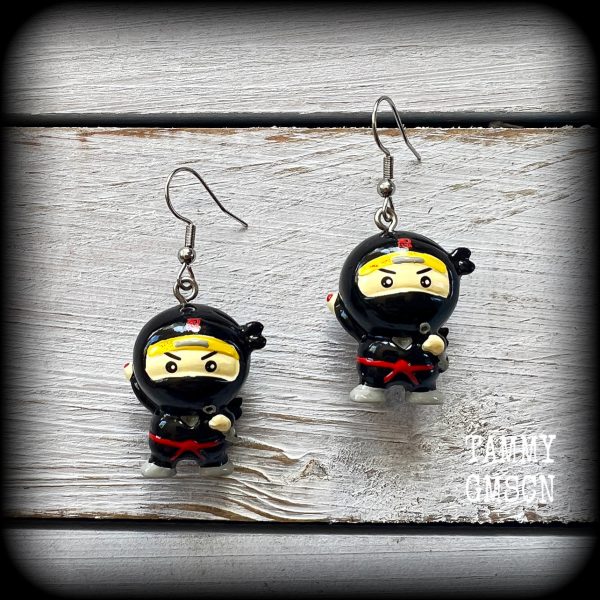 Ninja earrings-Kawaii earrings For Discount