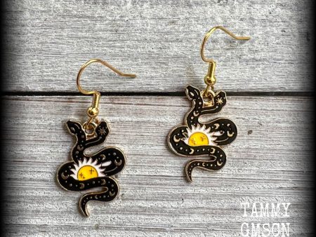 Two headed celestial snake earrings Discount