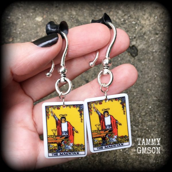 The Magician Tarot card earrings-Ear hangers For Sale