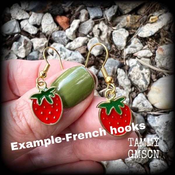 Strawberry earrings-Fruit earrings For Sale