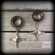 Tuareg cross tunnel earrings-Ethnic cross jewelry Sale