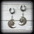 Sun and moon gauged earrings Supply