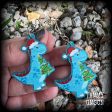 Dinosaur earrings-Christmas earrings-Yule earrings Discount