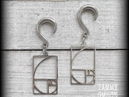 Fibonacci spiral gauged earrings Sale