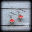 Red enamel mushroom earrings Sale