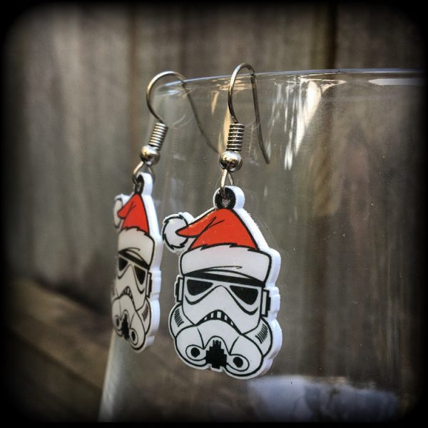 Storm trooper earrings-Star Wars Christmas earrings Fashion