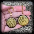 Tigers eye gemstone gauged earrings-Flower of life ear weights For Discount