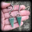 Aventurine gemstone gauged earrings-Gemstone ear hangers Discount