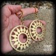 Antique gold Ishtar Sun Goddess earrings For Cheap