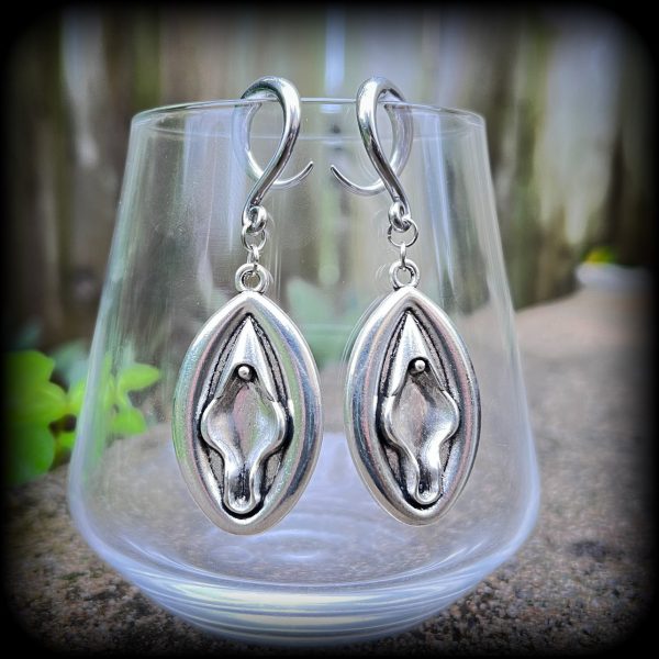 Vagina gauged earrings-Genitals earrings Online Hot Sale