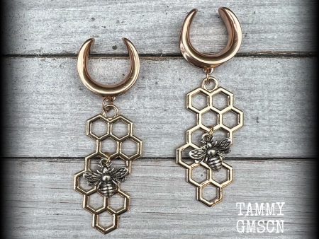 Beehive gauged earrings-Honeycomb earrings Online now