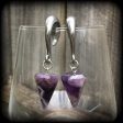 Amethyst gauged earrings Discount