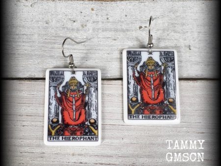 The Hierophant tarot earrings-Tarot card earrings Cheap