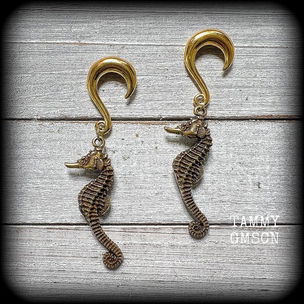 Seahorse ear weights-Gauged earrings Online now