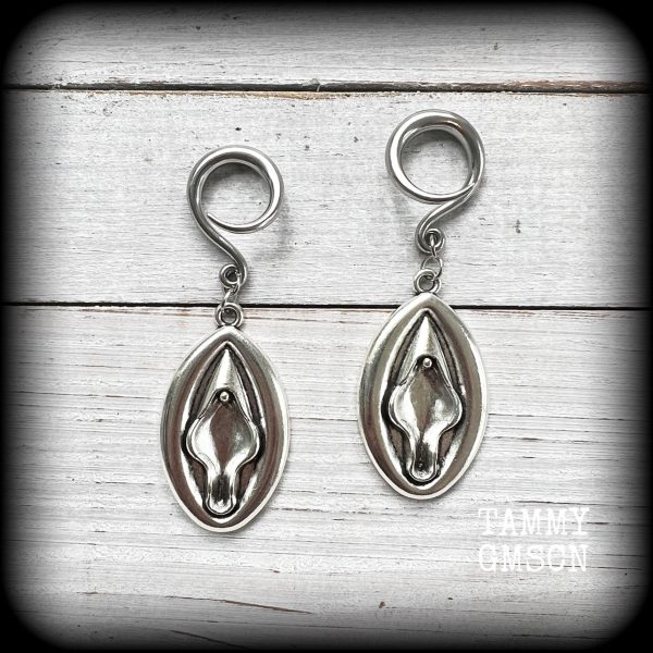 Vagina gauged earrings-Genitals earrings Online Hot Sale