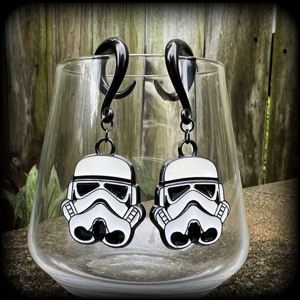 Storm trooper gauged earrings Discount