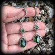 Emerald green gemstone gauged earrings-Boho earrings Cheap