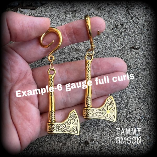 Viking axe gauged earrings on Sale