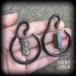 Indian agate gemstone ear hangers For Sale