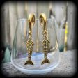 Skeletal mermaid tail gauged earrings Discount