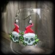 Santa claus skull earrings-Christmas earrings Online Sale