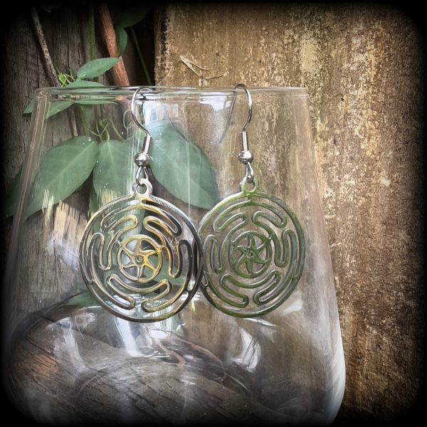 Wheel of Hekate earrings-Occult earrings on Sale