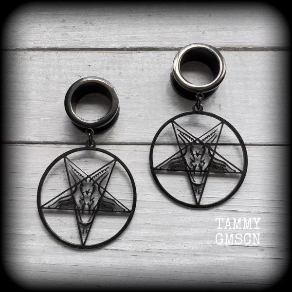 Baphomet tunnel earrings Online Hot Sale