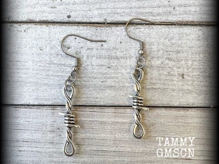 Barbed wire earrings-Punk earrings-Punk jewelry For Sale