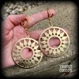 Antique gold Ishtar Sun Goddess earrings For Cheap