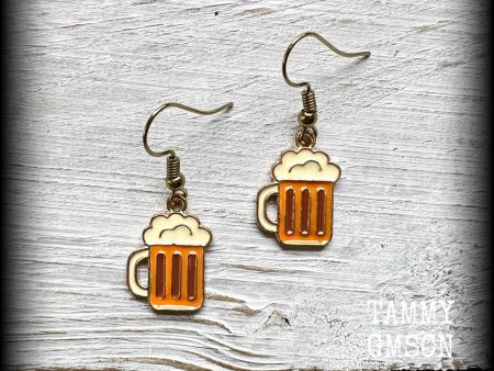 Beer mug earrings-Beer stein earrings Online Sale