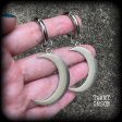 Crescent moon gauged hoop earrings Fashion