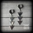 Triple triangle gauged earrings For Sale