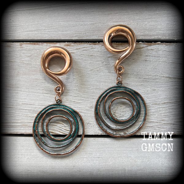 Sea hag ‘Vertigo’ spiral gauged earrings-Ocean rip Online now