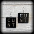 Swear word letter tile earrings-Cuss words-Swears Online