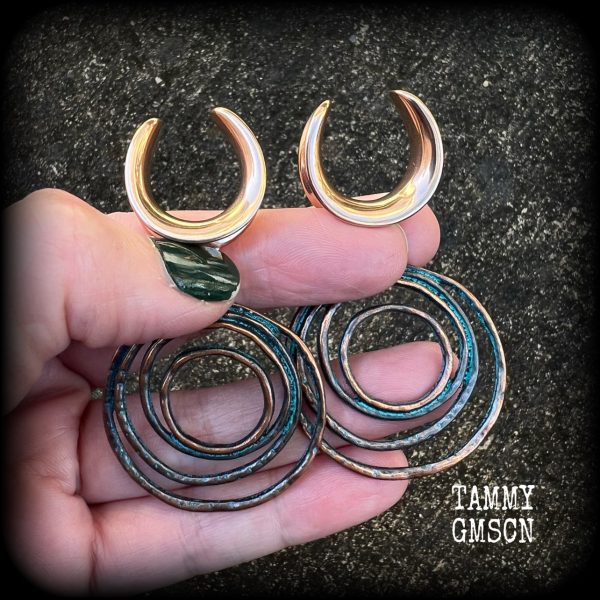 Sea hag ‘Vertigo’ spiral gauged earrings-Ocean rip Hot on Sale