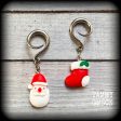 Santa Claus earrings-Christmas gauged earrings Online Hot Sale