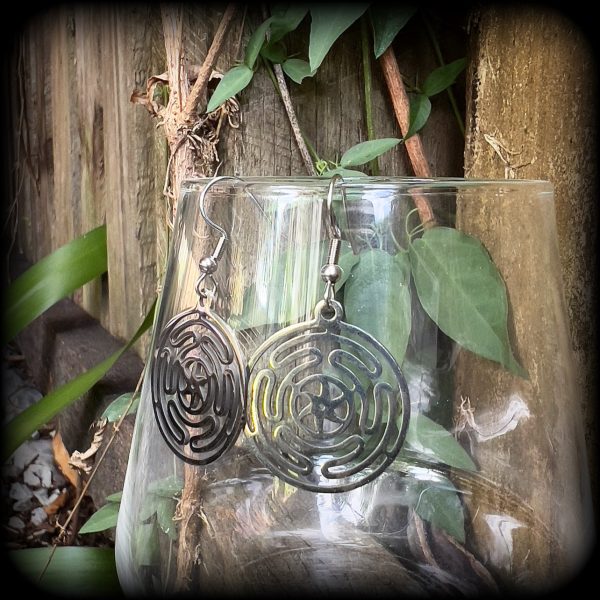 Wheel of Hekate earrings-Occult earrings on Sale